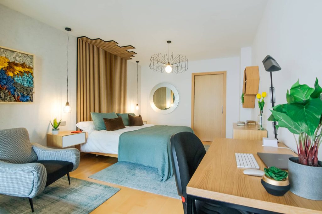 dormitorio principal ecléctico