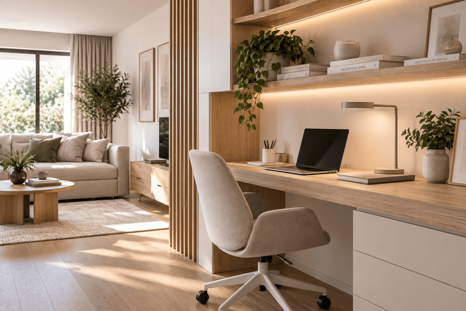 zona de trabajo integrada en salon